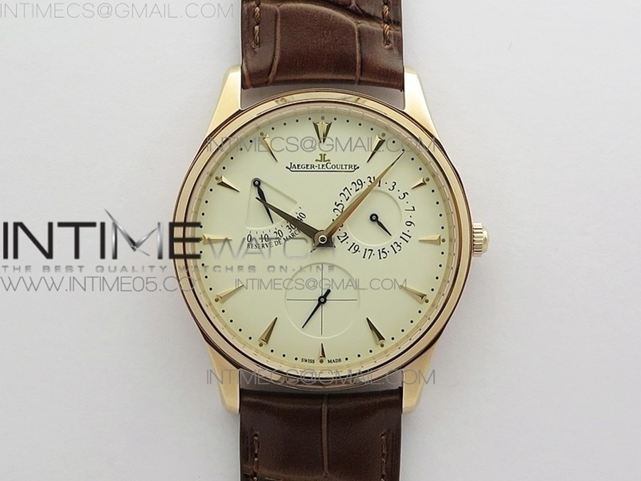 [ZF] 예거 마스터 울트라씬 마르쉐 로즈골드 크림다이얼 브라운가죽스트랩 A938 V3