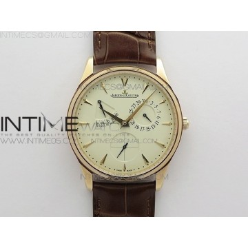 [ZF] 예거 마스터 울트라씬 마르쉐 로즈골드 크림다이얼 브라운가죽스트랩 A938 V3