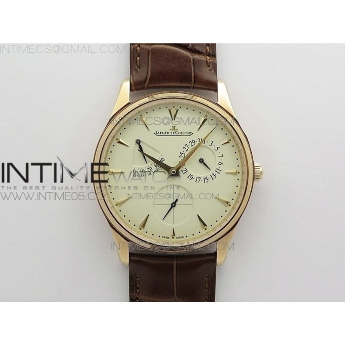 [ZF] 예거 마스터 울트라씬 마르쉐 로즈골드 크림다이얼 브라운가죽스트랩 A938 V3