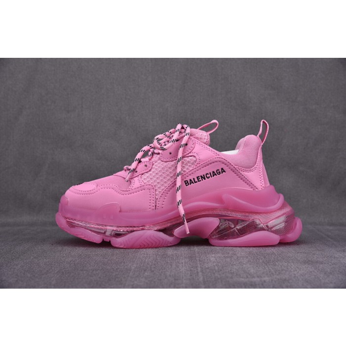 [ZH] 발렌시아가 트리플S 스니커즈 클리어솔 라이트 핑크 (여성용)