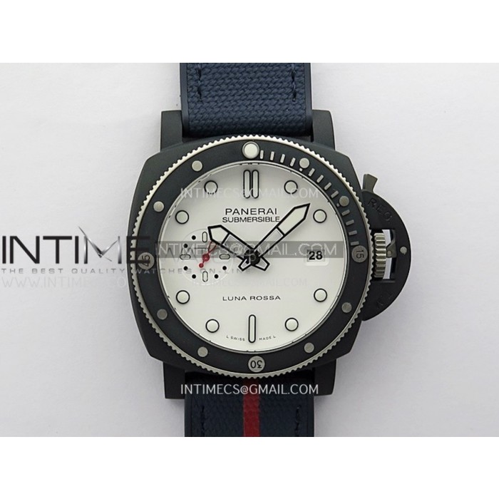 [VSF] 파네라이 섭머저블 PAM1466 44미리 화이트다이얼 블루패브릭스트랩 P900