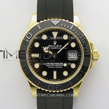 [VSF] 롤렉스 226658 요트마스터 텅스텐(Cu-W) 42미리 옐로우골드 블랙다이얼 블랙세라믹베젤 블랙러버스트랩 VS3235