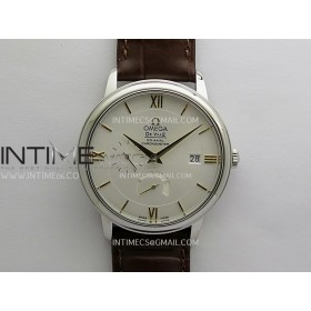 [ZF] 오메가 드빌 프레스티지 화이트다이얼 골드인덱스 브라운가죽스트랩