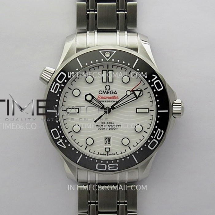 seamasterdiver300mblackceramicbezelv4vsf11besteditionwhitedialonssbraceletsupercloneasian88001
