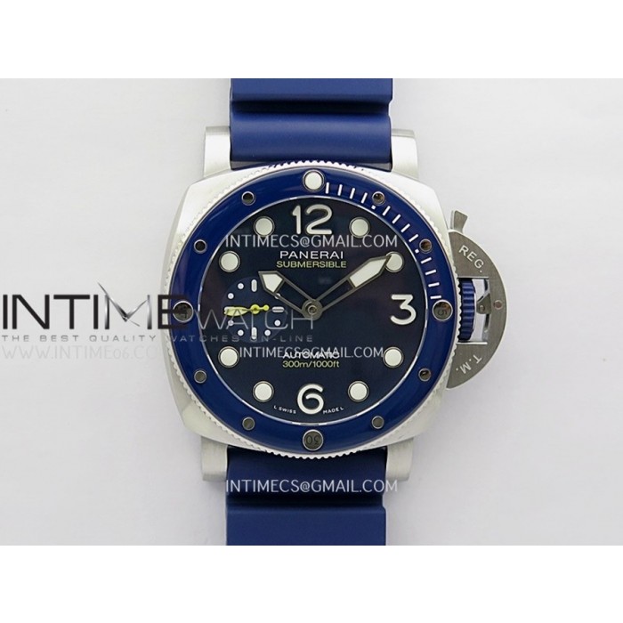 [VSF] 파네라이 섭머저 쿼란타콰트로 마이크혼 PAM1676 44미리 블루다이얼 블루러버스트랩