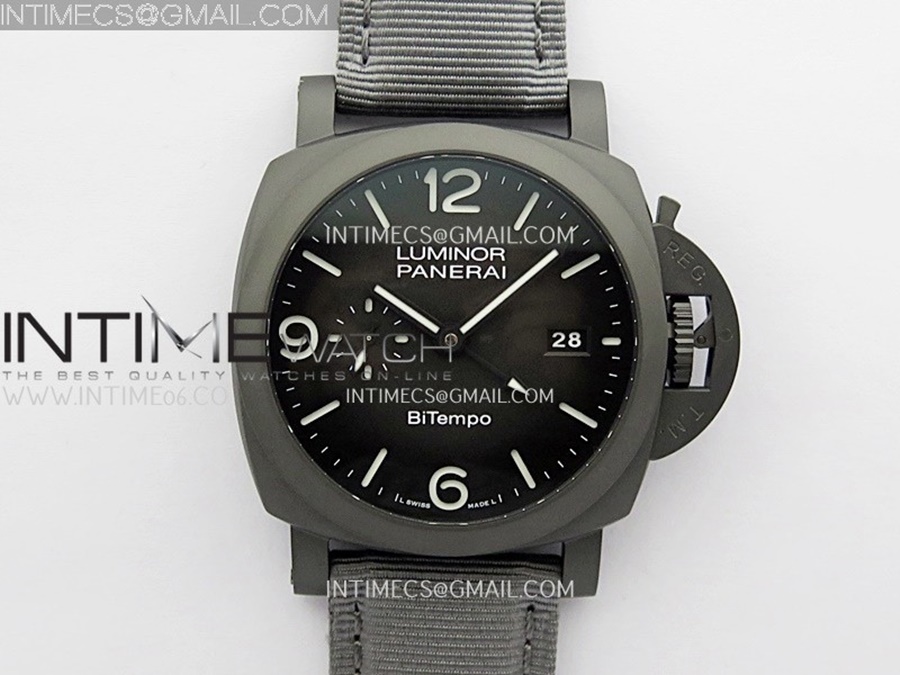 [VSF] 파네라이 루미노르 비템포 티타늄 DLC PAM1467 44미리 블다이얼 그레이나일론스트랩