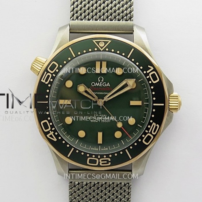 seamaster300mdivertitaniumbronzegoldvsf11besteditiongreendialontitaniummeshbraceletasiansuperclone88061