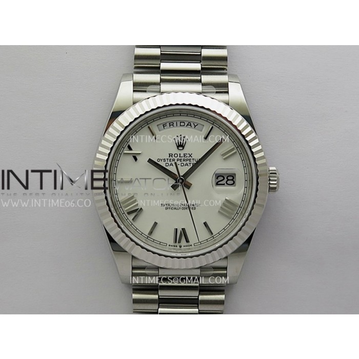 [VSF] 롤렉스 228239 데이데이트40 텅스텐(Cu-W) 화이트로만다이얼 스틸브레이슬릿 DD3255