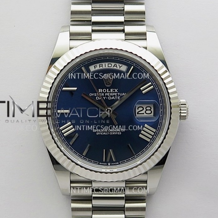 daydate22823940mmgainweightv2vsf11besteditionbluedialromanmarkersonpresidentbraceletdd32551