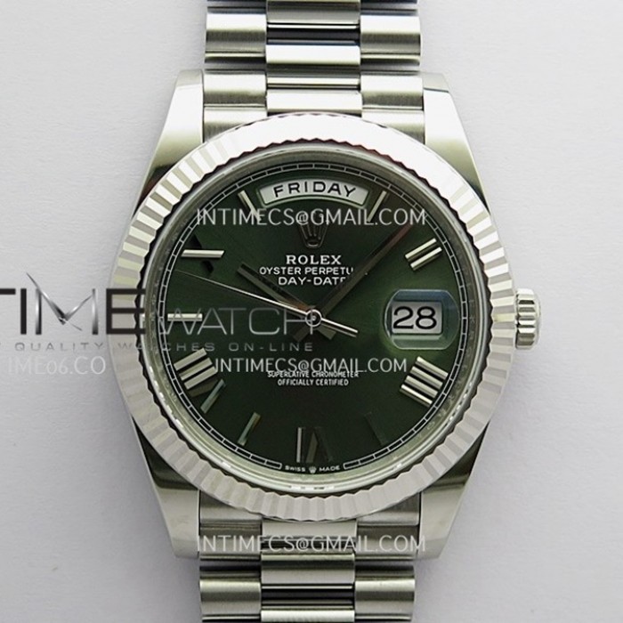 daydate22823940mmgainweightv2vsf11besteditiongreendialromanmarkersonpresidentbraceletdd32551