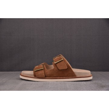 [GD] 브루넬로 쿠치넬리 샌들 더블 버클 스트랩 브라운 (남성용)