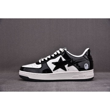 [M] 베이프 스타 로우 스니커즈 블랙 화이트 (남여공용)