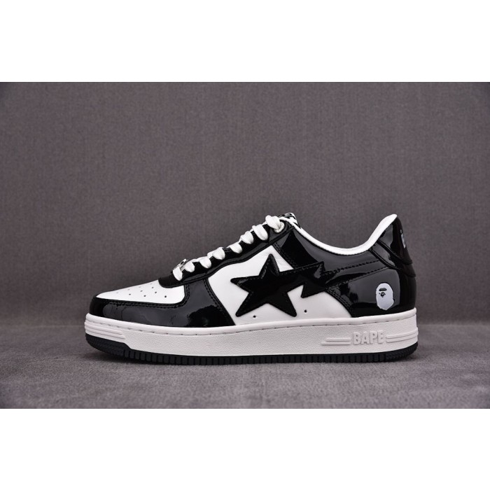 [M] 베이프 스타 로우 스니커즈 블랙 화이트 (남여공용)