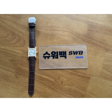 [AF] 까르띠에 탱크머스트 25.5미리 라지사이즈 브라운스트랩-SWB18