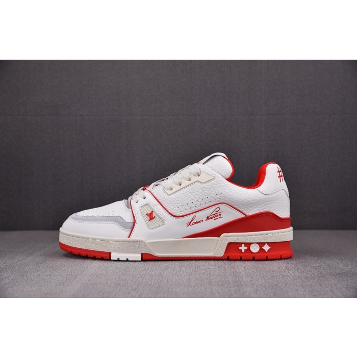 [ZG] 루이비통 LV 트레이너 스니커즈 화이트 레드 (남여공용)