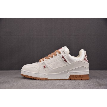 [BQ] 루이비통 LV 트레이너 스니커즈 화이트 베이지 (남성용)