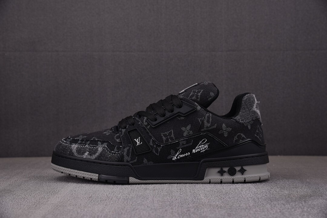 [BQ] 루이비통 LV 트레이너 스니커즈 데님 블랙 (남성용)