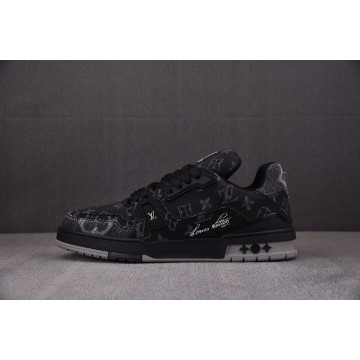 [BQ] 루이비통 LV 트레이너 스니커즈 데님 블랙 (남성용)