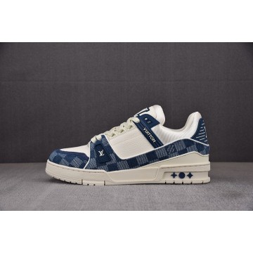 [BQ] 루이비통 LV 트레이너 스니커즈 다미에 데님 블루 (남성용)