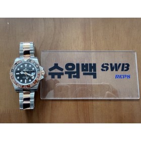 [VSF] 롤렉스 지엠티마스터2 텅스텐 로즈골드콤비 블랙/브라운인서트 블랙다이얼 스틸브레이슬릿 -SWB36