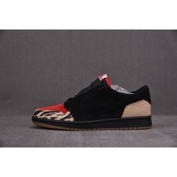 [DG] 솔플라이 x 조던1 로우 레트로 OG SP 블랙 앤 스포츠 레드 (남성용)