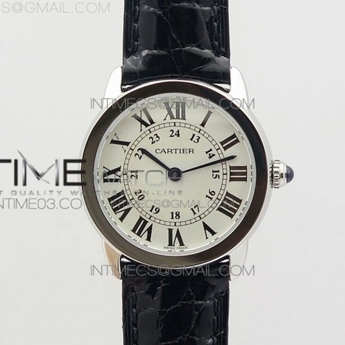rondesolodecartier295mmk1111besteditionwhitedialonblackcrocoleatherstraprondaquartz1