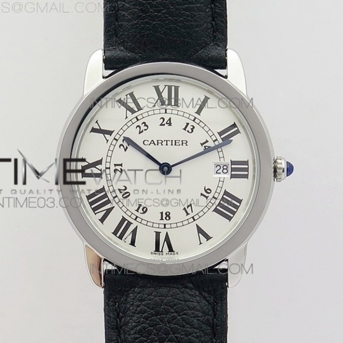 rondesolodecartier36mmk1111besteditionwhitedialonblackleatherstraprondaquartz1