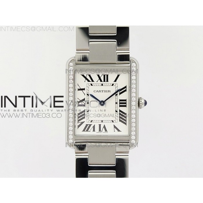 [K11F] 탱크솔로 라지 27미리 화이트다이얼 다이야베젤 스틸 브레이슬릿