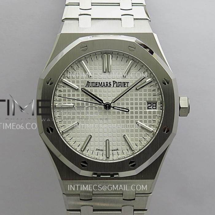 royaloak41mm15510ssddf11besteditionwhitedialonssbraceletdd4302superclone1