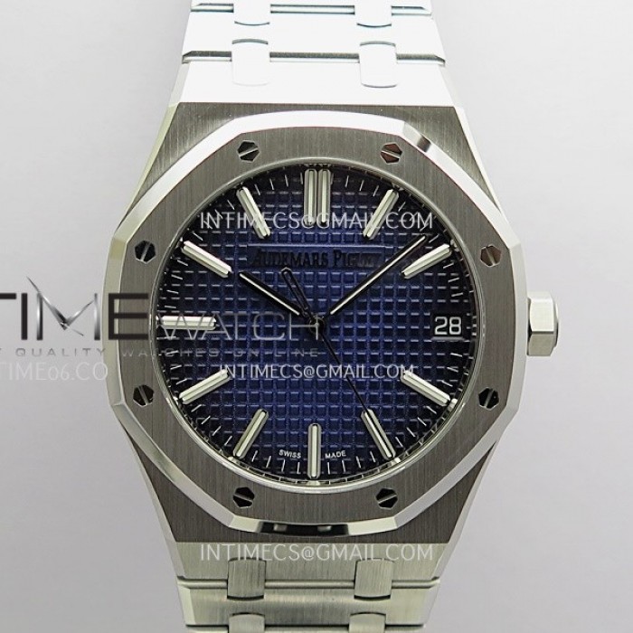 royaloak41mm15510bcgainweightddf11besteditionsmokebluedialonssbraceletsuperclonedd43021
