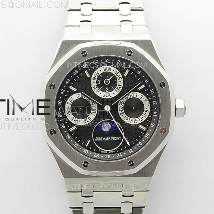 royaloak41mmcomplicated26574ssapsf11besteditionblacksilverdialonssbraceleta51341